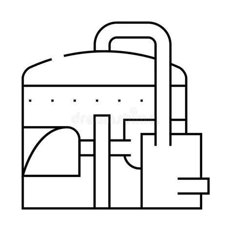 Methane Tank Or Biogas Plant Digester Or Reactor Line Icon Vector