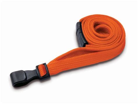 10mm Orange Premium Lanyard And Plastic Clip 100