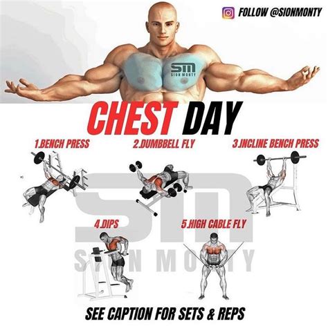 Gym 💪 Fitness Tips ~ Workout On Instagram “chest Day🔥 1️⃣bench Press 4 Sets 12 10 8 6