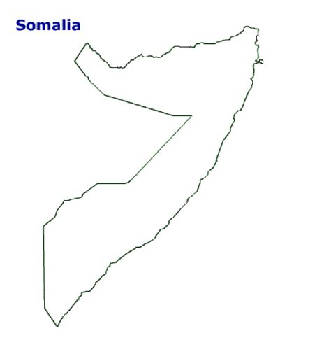 Map of Somalia. Terrain, area and outline maps of Somalia - CountryReports