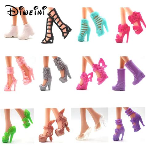 Diweini 12 Unids Zapatos Para Barbie Muñecas Juguetes Moda Muñeca