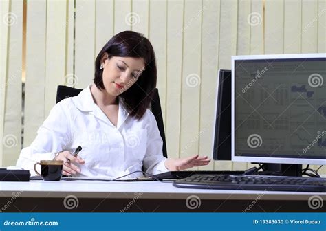 Busy Office Woman Stock Photo Image Of Businessperson 19383030