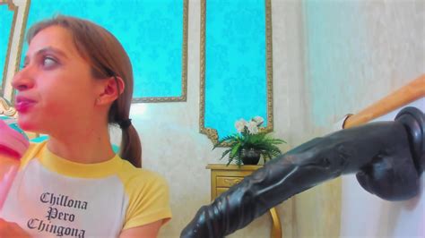 Blowjob Training With Big Dildo