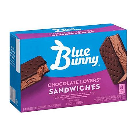 Blue Bunny™ Chocolate Lovers® Ice Cream Sandwiches 8 425 Fl Oz