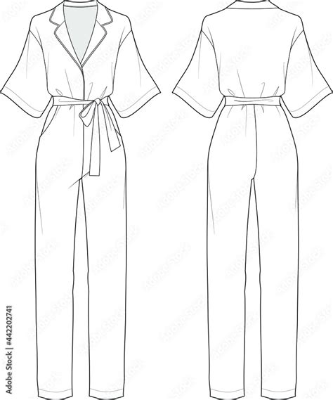 Pyjama Jumpsuit Boiler Suit Drop Shoulder Kimono Sleeve And Self