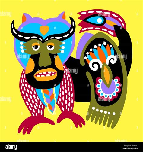 Ukrainian ethnic traditional painting of fantasy animal Stock Vector ...