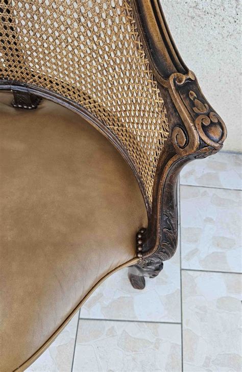 Large Louis Xv Chair In Leather For Sale At Pamono