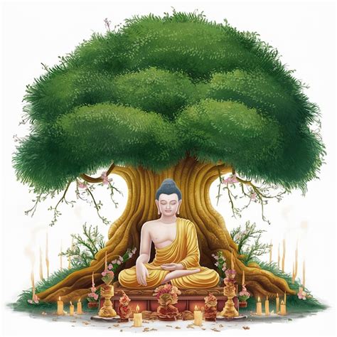 Premium Photo Buddha Purnima Vesak Day Illustration Gautam Buddha