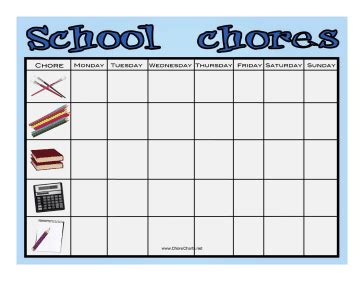 Printable Classroom Chore Chart