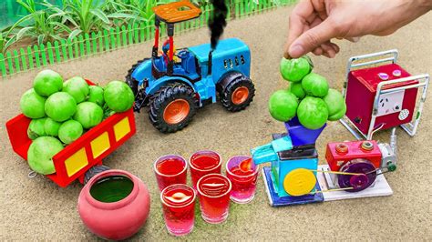 Diy Tractor Making Mini Bulldozer Diy Apple Juicer And Harvester