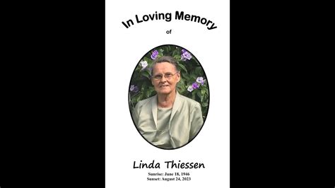 Linda Thiessen Live Funeral Service Aug 27 2023 YouTube