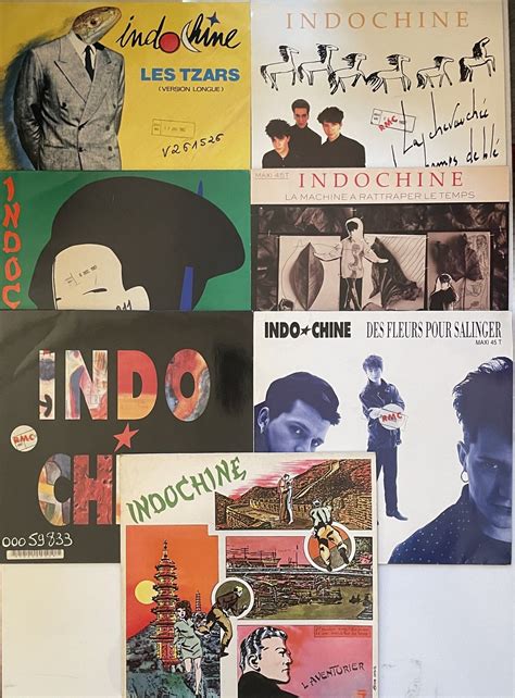 Sept Disques 33t Maxi 45t Indochine Vg à Ex Vg à Ex