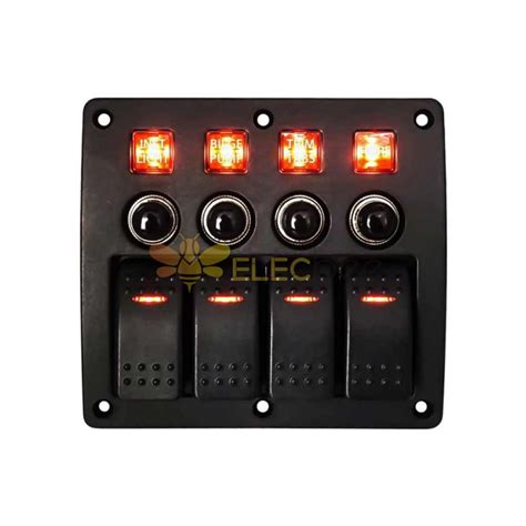 4 Way Waterproof Rocker Switch Automotive Fog Light Toggle Switch Panel ...