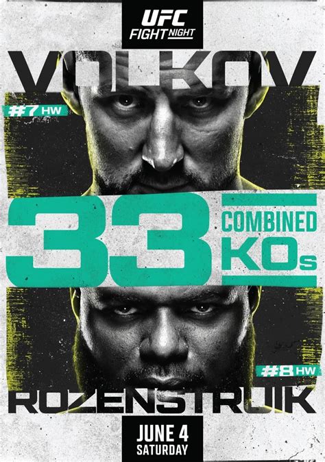 UFC Fight Night Volkov Vs Rozenstruik Full Fight Card Schedule