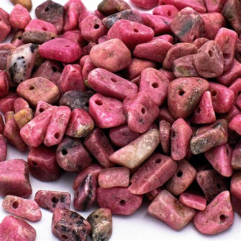 Rhodonite Drilled Chips Beads 6 10mm Untreated Pink Etsy