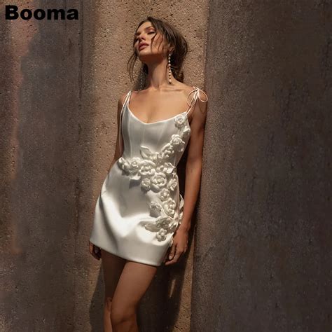 Booma Vestidos De Novia Cortos Sencillos Y Elegantes Para Mujer Flores