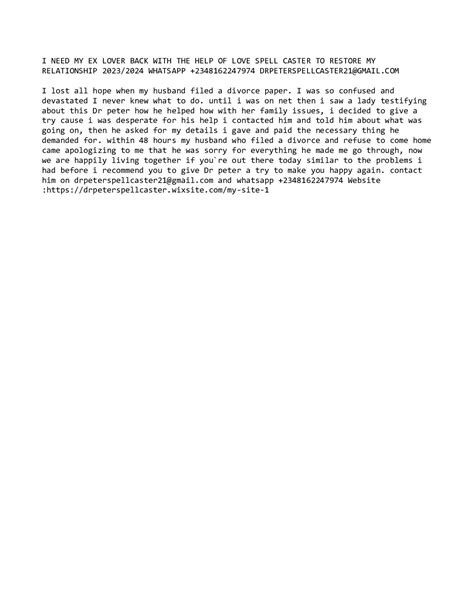 Calaméo - REAL SPELL CASTER 2023/2024 GET YOUR EX LOVER BACK NO MATTER