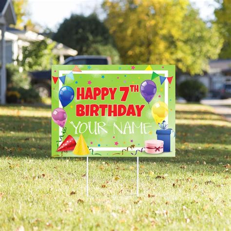 Personalized Happy Birthday Yard Sign With H Stake Etsy