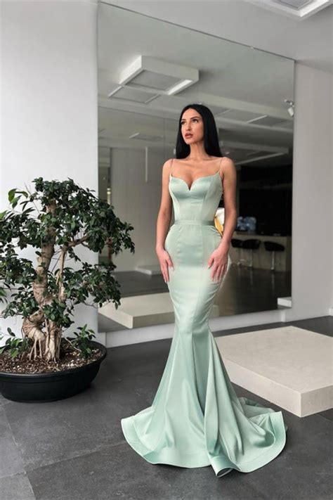 Long Spaghetti Straps Mermaid Prom Dress — Bridelily