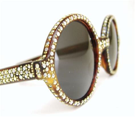 Vintage 60s Round Rhinestone Sunglasses Frame By Vintage50seyewear 84 00 Rhinestone