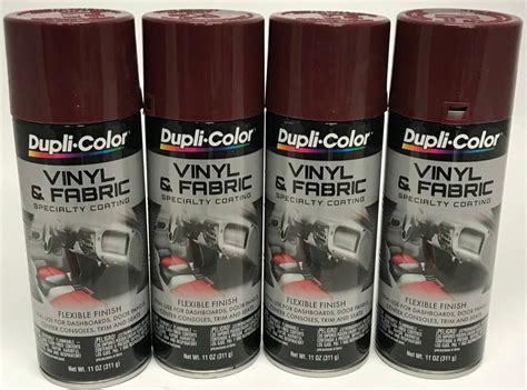 4 Pack Duplicolor Hvp110 Burgundy Vinyl And Fabric Spray Paint For