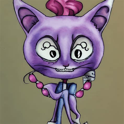 Acuarela De Dibujos Animados De Cheshire Cat Kawaii Chibi · Creative