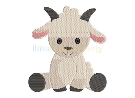 Baby Goat Embroidery Design Animal Embroidery Design Machine