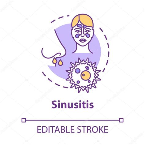 Sinusitis Icono De Concepto Nariz Tapada Inflamación Paranasal