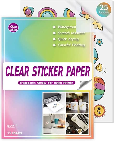 Printable Vinyl For Inkjet Printer A4 85 Transparent 25 Sheets