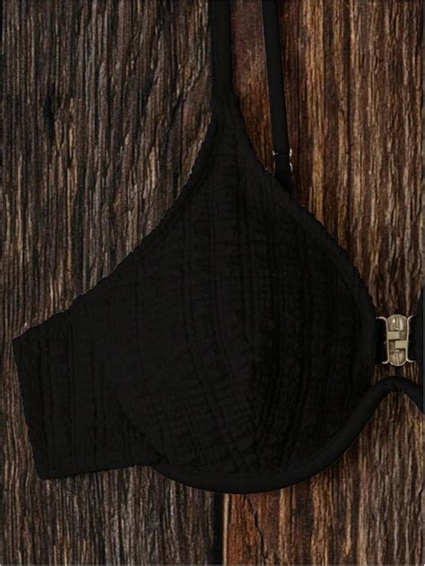 SOLY HUX Bikini Sets For Women Underwire Bikini Textured Bathing Suits Two Piece Swimsuit Solid