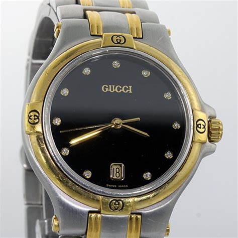 Genuine Mens Gucci Diamond Two Tone Ss 9040m Watch Online Pawn Shop Out Of Pawn