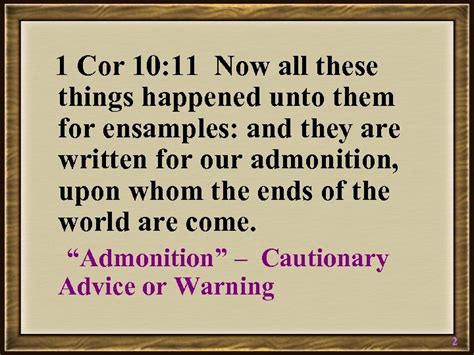 1 1 Cor 10 11 Now All