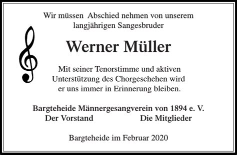 Werner Müller Gedenken Stormarner Tageblatt