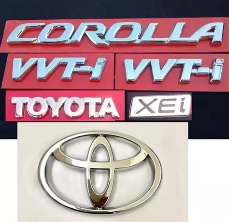 Emblemas Toyota Corolla Xei Vvt i Logo 2003 A 2008 kit 6 Pç Frete grátis