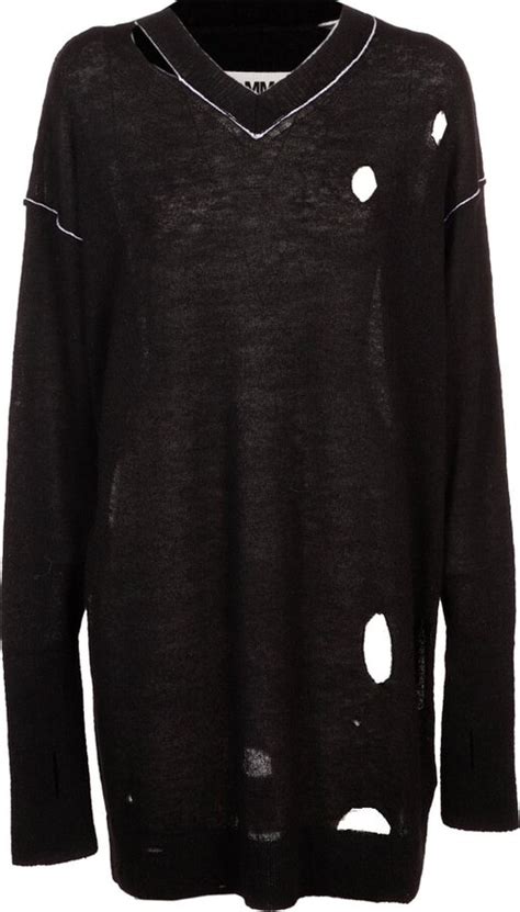 MM6 MAISON MARGIELA V Neck Long Knitted Sweater ShopStyle