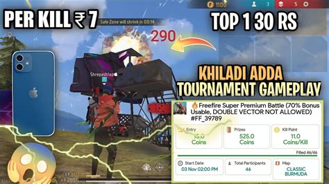 Khiladi Adda App Solo Tournament Per Kill 7 Rs 300 Daily Earning