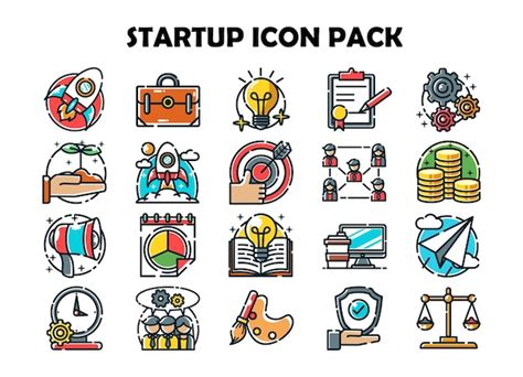 Premium Vector Startup Icon Vector Illustration Set