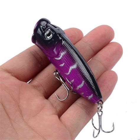 Hercules Popper Fishing Lure 3d Eyes Wobbler Artificial Hard Bait 6pcs