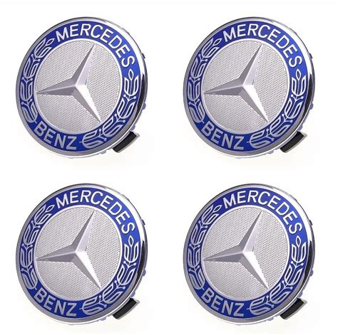 Mercedes Benz X Alloy Wheel Centre Hub Caps Mm Blue Gbs