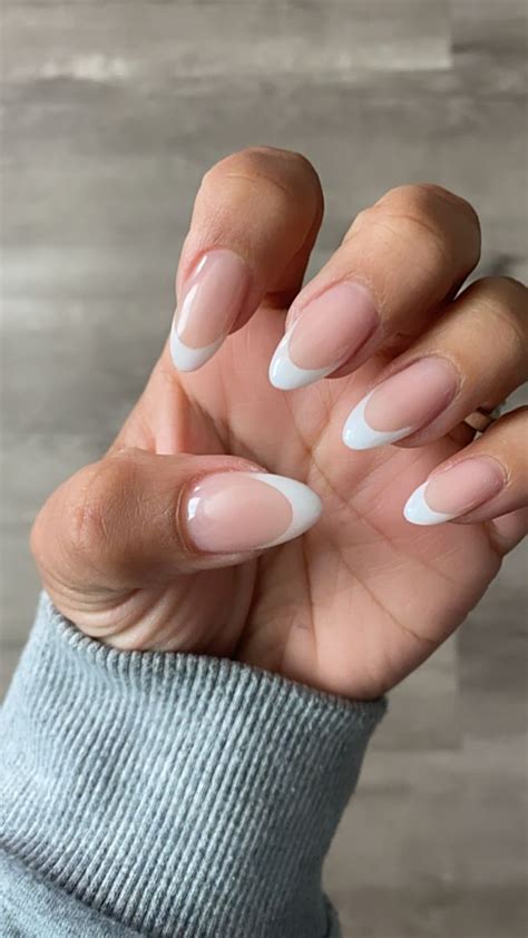 Acrylic Nails Almond Shape French Tip Acrylic Nails Pretty Acrylic