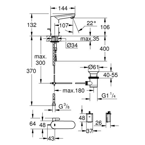 Grohe Infrarot Elektronik für Waschtisch Eurosmart CE mit Mischung