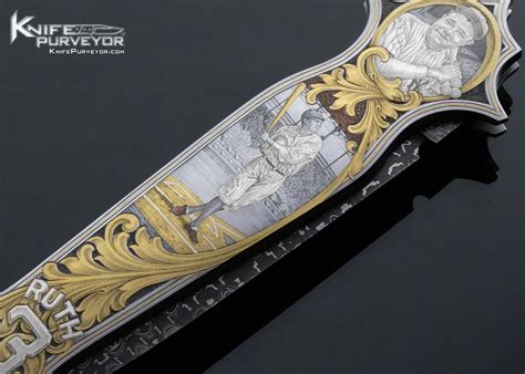 Warren Osborne Custom Knife American Master Engraver Jon Robyn Engraved Babe Ruth Called Shot