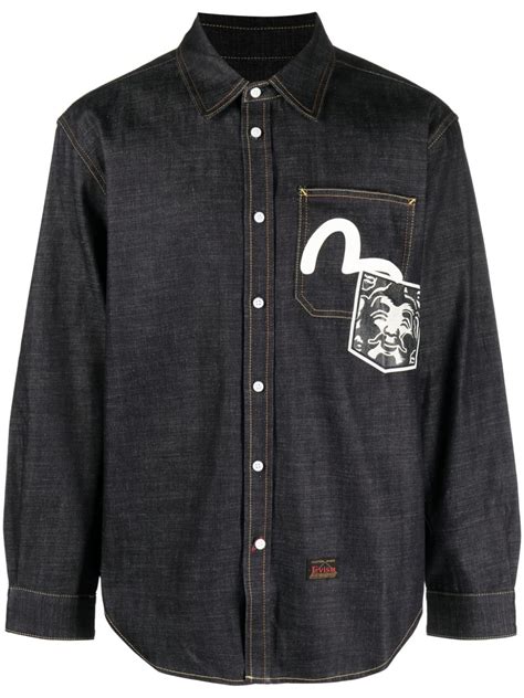 Evisu Seagull Denim Shirt Farfetch