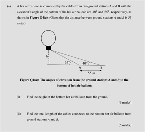 Solved A A Hot Air Balloon Is Connected By The SolutionInn