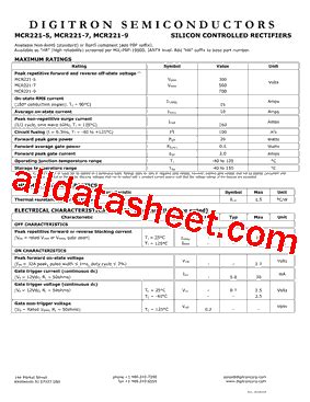 Mcr Datasheet Pdf Digitron Semiconductors