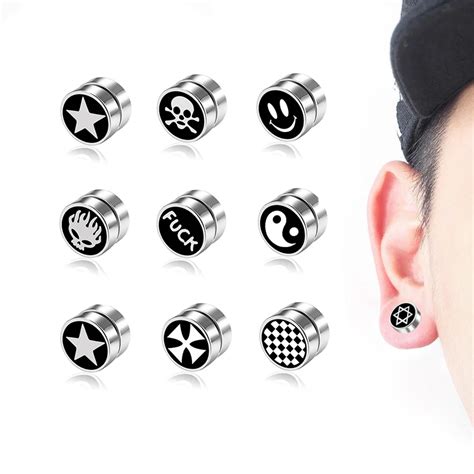 Pc Punk Mens Strong Magnet Magnetic Health Care Ear Stud Non Piercing