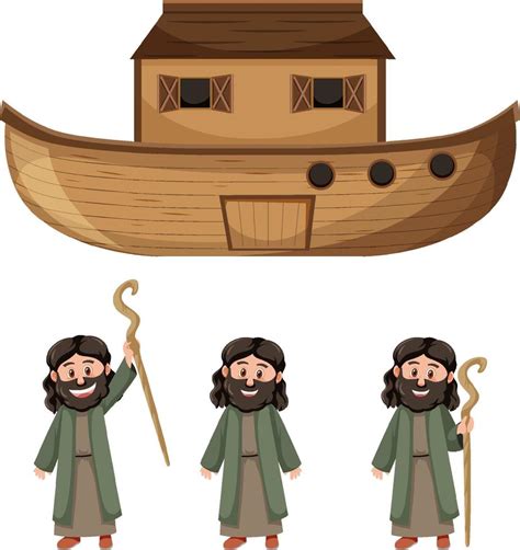 Noahs Ark And Cartoon Character Set 11132360 Vector Art At Vecteezy