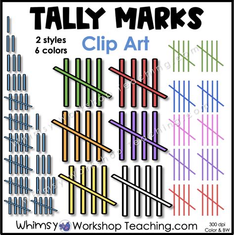 clip-art-clipart-black-white-color-images-math-tally-marks - Whimsy Workshop Teaching