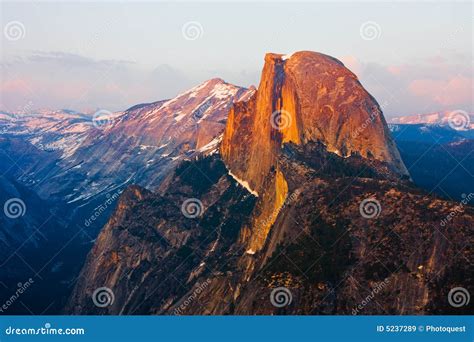 Half Dome At Sunset In Yosemite Stock Image Image Of Meadow Grass