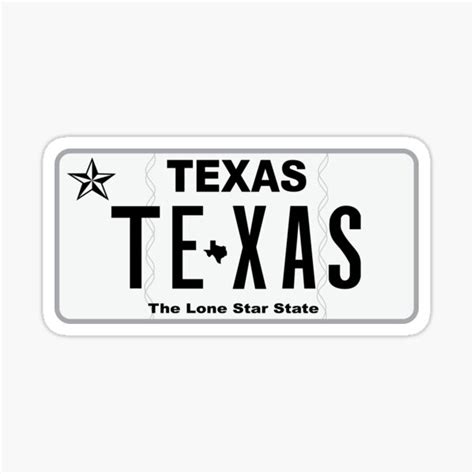 Texas License Plate Sticker For Sale By Ceomg Redbubble